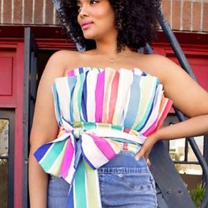 Strapless Colorful Top